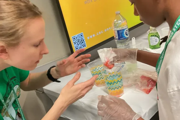 Child engaged in hands-on science experiment